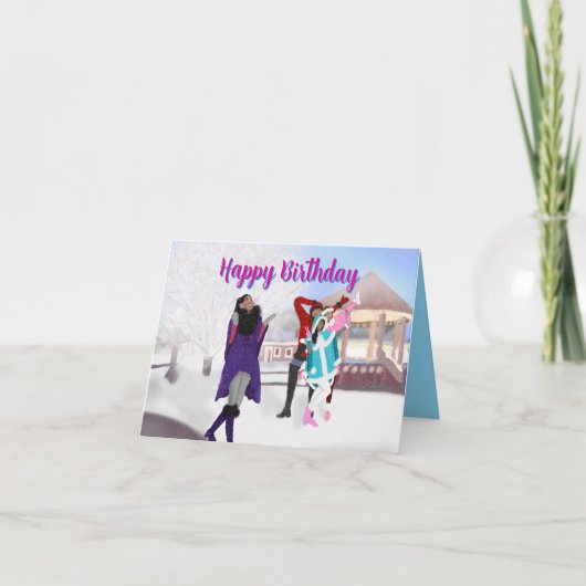 Carte d'anniversaire pour bébé d'hiver (Devant)