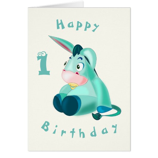 Carte d'anniversaire pour bébé Donkey pour bébé - (Devant)