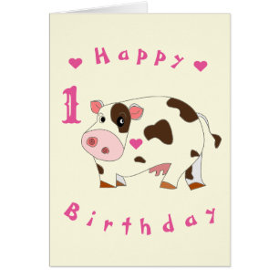 Carte d'anniversaire pour bébé Little Cow - Person