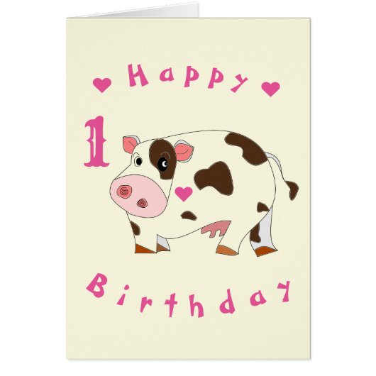 Carte d'anniversaire pour bébé Little Cow - Person (Devant)