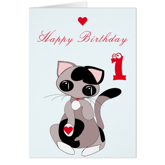 Carte d'anniversaire pour bébé Little Kitten - Per (Devant)