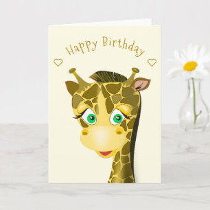 Carte d'anniversaire pour bébé mignonne Giraffe