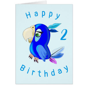 Carte d'anniversaire pour bébé Parrot bleu - Perso