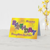 Carte d'anniversaire pour belle-fille avec texte f (Fleur jaune)