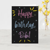 Carte d'anniversaire pour Bibi (Fleur jaune)