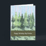 Carte d'anniversaire pour Big Brother<br><div class="desc">Carte d'anniversaire pour votre grand frère avec des arbres verts et un ciel rayé. Les mots à l'intérieur peuvent être changés. Merci à Creative Fabrica pour certains des éléments du design.</div>