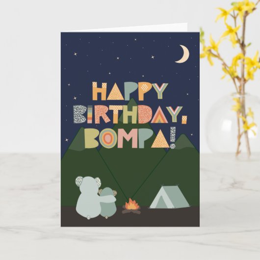 Carte d'anniversaire pour Bompa (Fleur jaune)