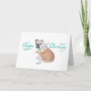 Carte d'anniversaire pour Bouledogue Anglais
