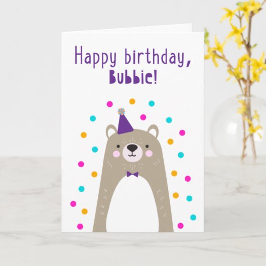 Carte d'anniversaire pour Bubbie (Fleur jaune)