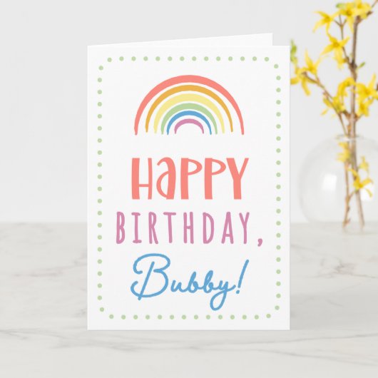 Carte d'anniversaire pour Bubby (Fleur jaune)