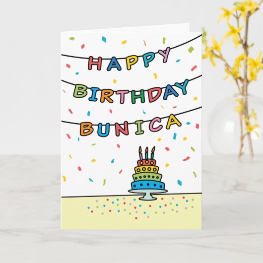 Carte d'anniversaire pour Bunica (Fleur jaune)