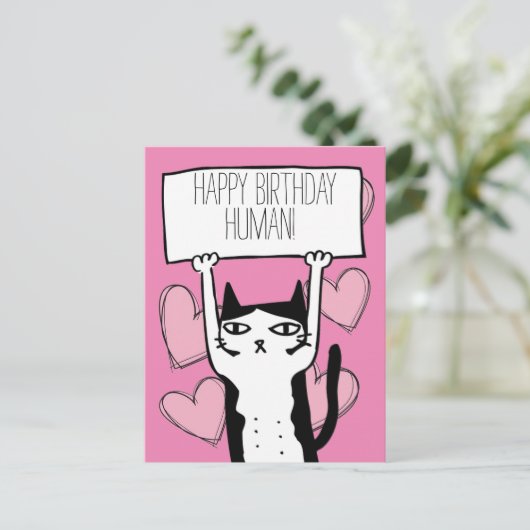 Carte d'anniversaire pour chat (Debout devant)