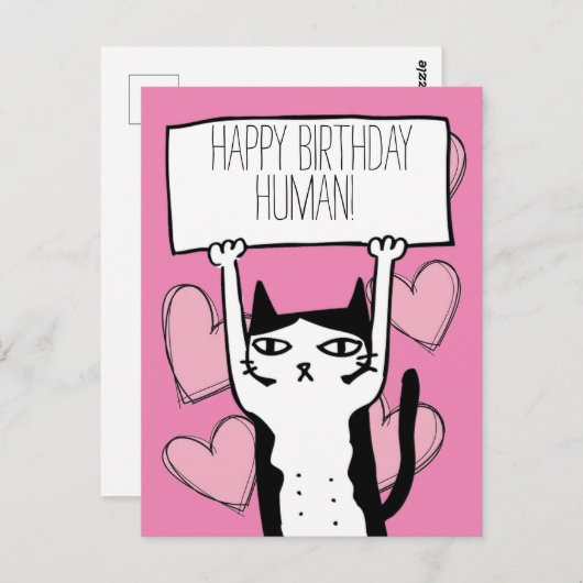 Carte d'anniversaire pour chat (Devant / Derrière)