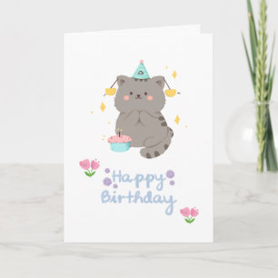 Carte d'anniversaire pour chat