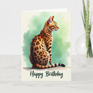 Carte d'anniversaire pour chat à rosette