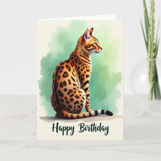 Carte d'anniversaire pour chat à rosette (Devant)