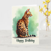 Carte d'anniversaire pour chat à rosette (Fleur jaune)