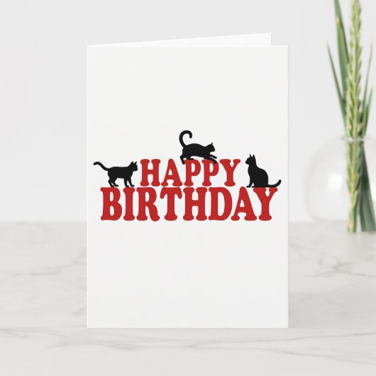 Carte d'anniversaire pour chat audacieux (Devant)
