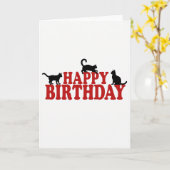 Carte d'anniversaire pour chat audacieux (Fleur jaune)