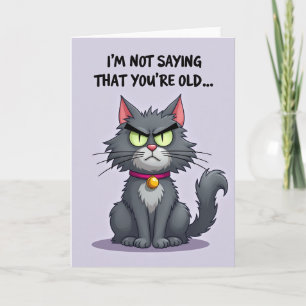 Carte d'anniversaire pour chat aux yeux d'émeraude
