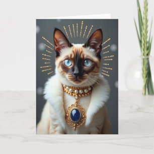 Carte d'anniversaire pour chat majestueux