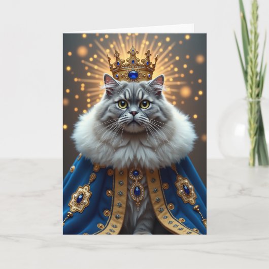 Carte d'anniversaire pour chat opulent (Devant)