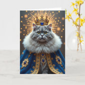 Carte d'anniversaire pour chat opulent (Fleur jaune)