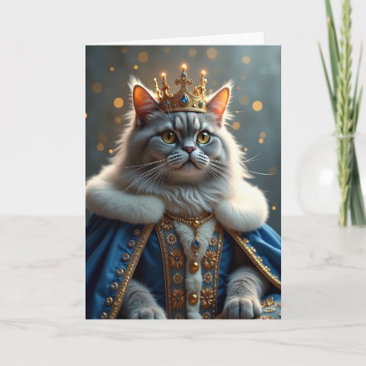 Carte d'anniversaire pour chat royal (Devant)