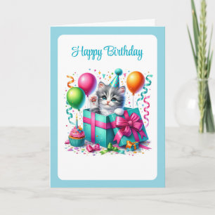 Carte d'anniversaire pour chaton