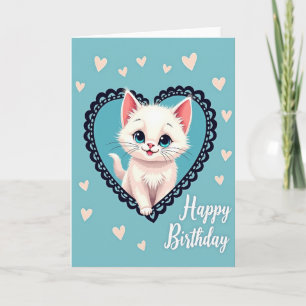 Carte d'anniversaire pour chaton doux