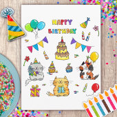 Carte d'anniversaire pour chats