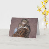 Carte d'anniversaire pour chats amusants (grande i (Fleur jaune)