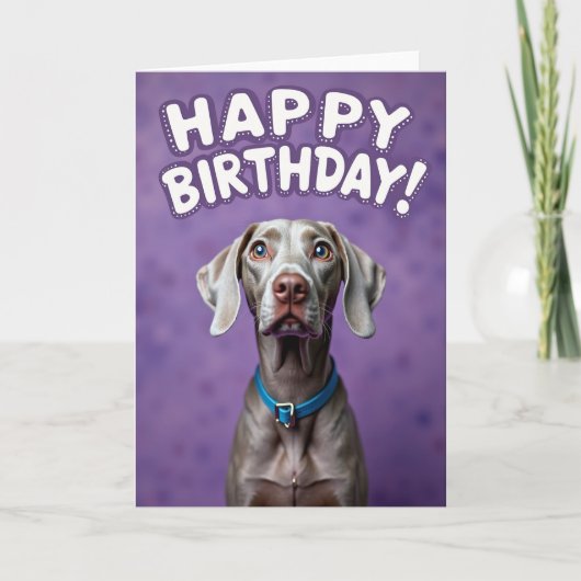 Carte d'anniversaire pour chien argenté (Devant)