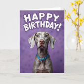 Carte d'anniversaire pour chien argenté (Fleur jaune)