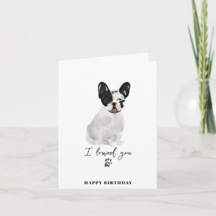Carte d'anniversaire pour chien bouledogue françai