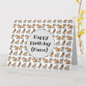 Carte d'anniversaire pour chien Corgi (Fleur jaune)