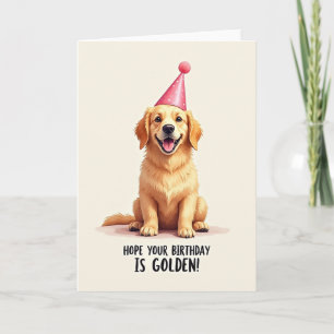 Carte d'anniversaire pour chien doré