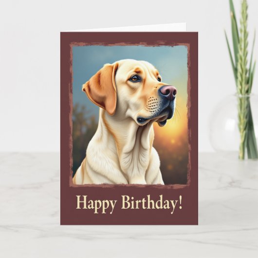 Carte d'anniversaire pour chien doré joyeux (Devant)