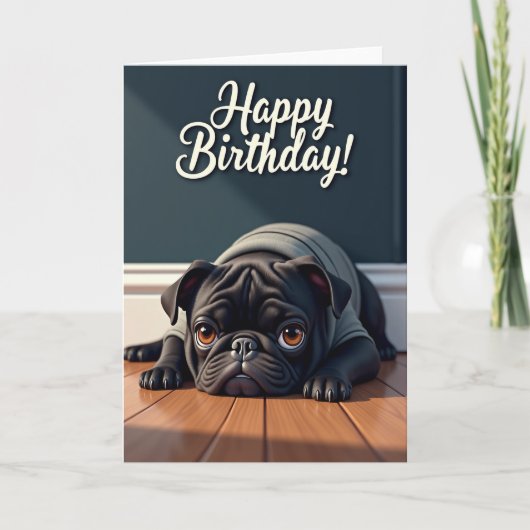 Carte d'anniversaire pour chien gentil (Devant)