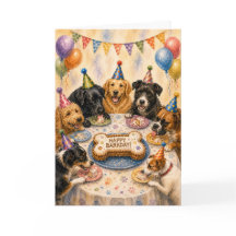Carte d'anniversaire pour chien Happy Barkday | Ch