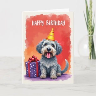 Carte d'anniversaire pour chien hirsute