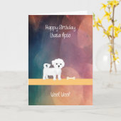 Carte d'anniversaire pour chien Lhasa Apso (Fleur jaune)