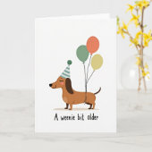 Carte d'anniversaire pour chien marron (Fleur jaune)