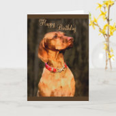 carte d'anniversaire pour chien mignon (Fleur jaune)