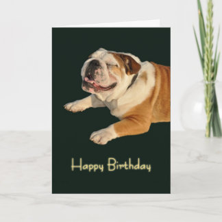 Carte d'anniversaire pour chien-taureau souriant