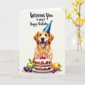 Carte d'anniversaire pour chiens (Fleur jaune)