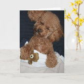 Carte d'anniversaire pour chiot (Fleur jaune)