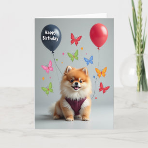 Carte d'anniversaire pour chiot duveteux
