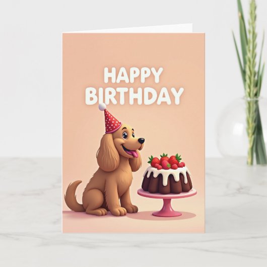Carte d'anniversaire pour chiot festif (Devant)