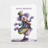 Carte d'anniversaire pour clown de cirque (Devant)
